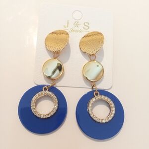 Jessie Long Circle Dangle Earrings